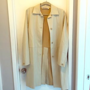 Jill sander lightweight leather trench coat